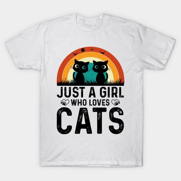 just a girl who loves cats t shirt T-Shirt by rissander